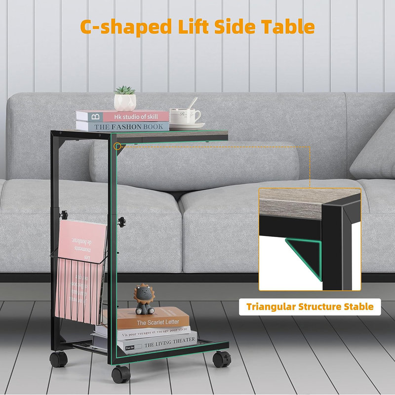 End Table, Black, Grray