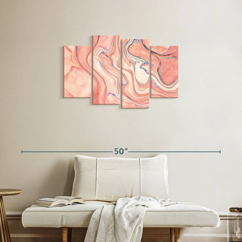 Rose abstrait, H 22 po x l 36 po