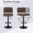 Adjustable PU Leather Bar Stool with Backrest, Footrest & 16" Stable Base-1715576814