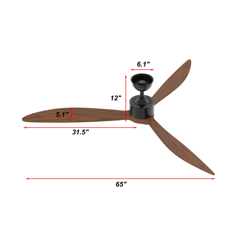 65" 3 Blade Standard Ceiling Fan