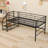 Twin Mid Loft Bed With Integrated Storage Stairs And Guardrails-1351701773