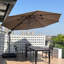 Parasol en porte-à-faux rond avec base 12 pi Manhattan, beige-566880870