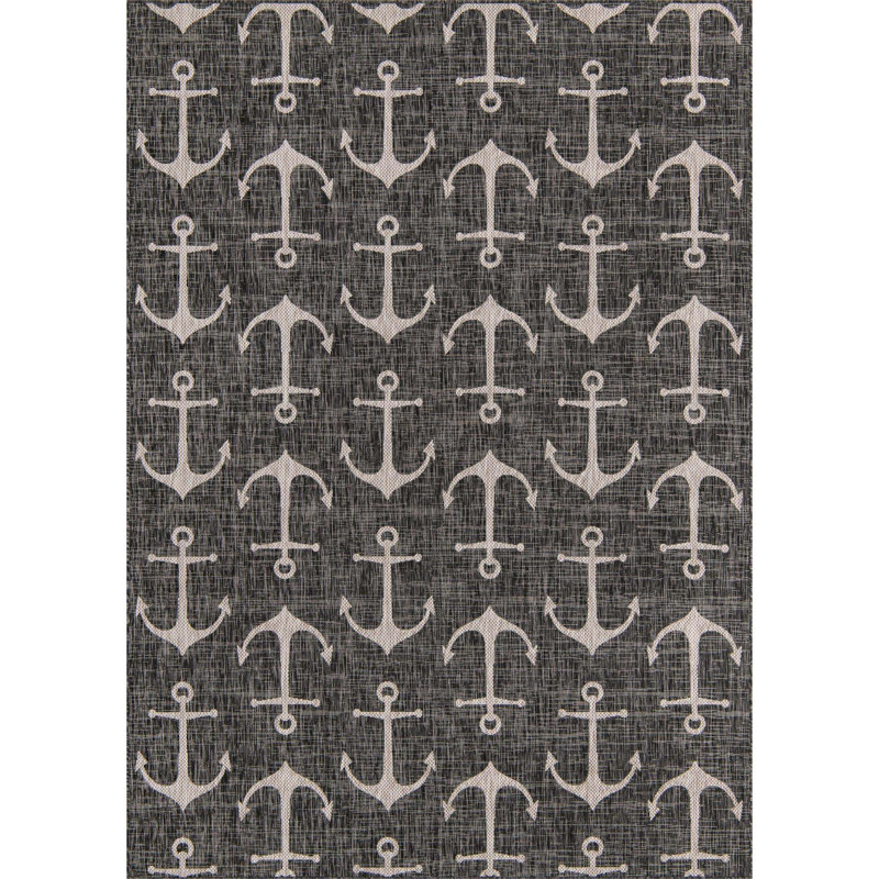 Tapis gris anthracite intérieur / extérieur Glidden, Rectangle 7 pi 10 po x 11 pi