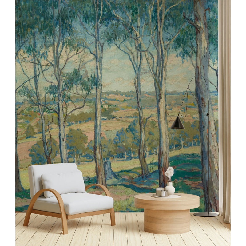 Mur d'eucalyptus avec paysage australien, L 200 po x L 120 po