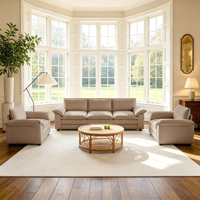 Canapé modulaire 5 pièces Lauretta, Camel