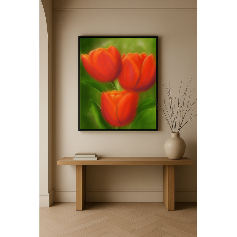 Tableau encadré Scarlet Whisper - Cadre blanc, White