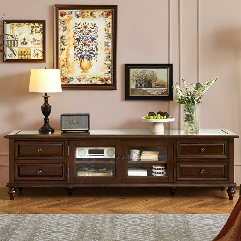 American solid wood style TV cabinet, 94.49"