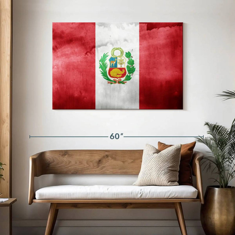 Drapeau délavé du Pérou, H 30 po x l 45 po
