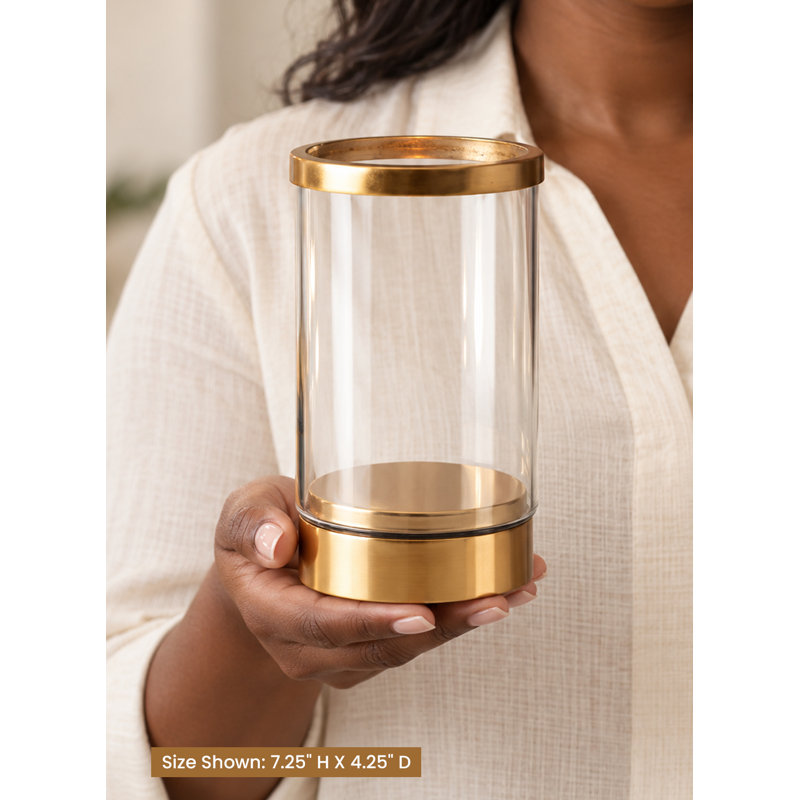 Aima 7.25'' H Glass Tabletop Hurricane