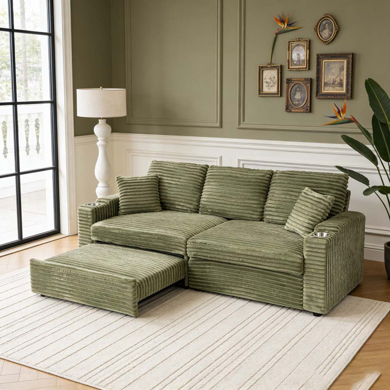 80-inch two-in-one folding sofa, Green