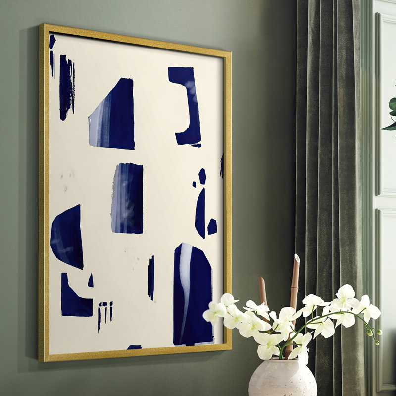 «Fragment Abstraction I», reproduction encadrée - bois massif, Or, H 14 po x l 11 po