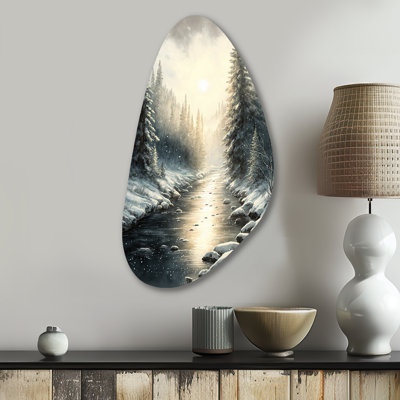 Haloa - Landscape Lake Fall Shape Assymterical Metal Wall Art