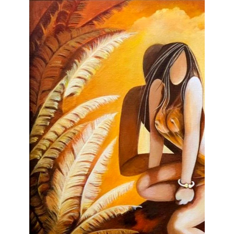 Art figuratif féminin | Acrylique sur toile | Par Alka Sengar | Avec cadre