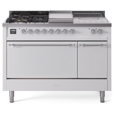 ILVE Nostalgie II 48 in Dual Fuel Range, 5 Burner, Griddle, Frenchtop