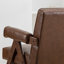 Fauteuil d'appoint Mid-Century moderne en similicuir l 26,38 po, fauteuil en similicuir rétro avec structure en bois massif et accoudoirs rembourrés pour le salon, la chambre à coucher et le bureau-897955264
