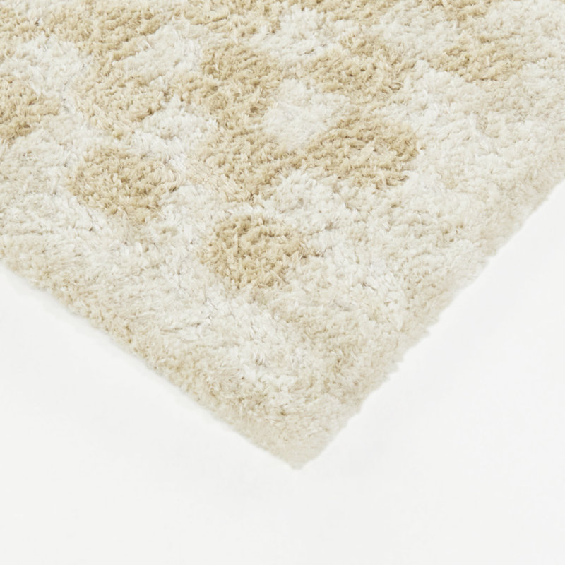 Bronte Beige Organic Checkered Area Rug, Rectangle 7'10" x 10'