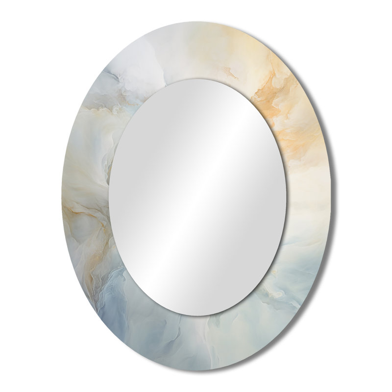 Miroir mural ovale blanc Clouds Charm, 43 po x 33 po