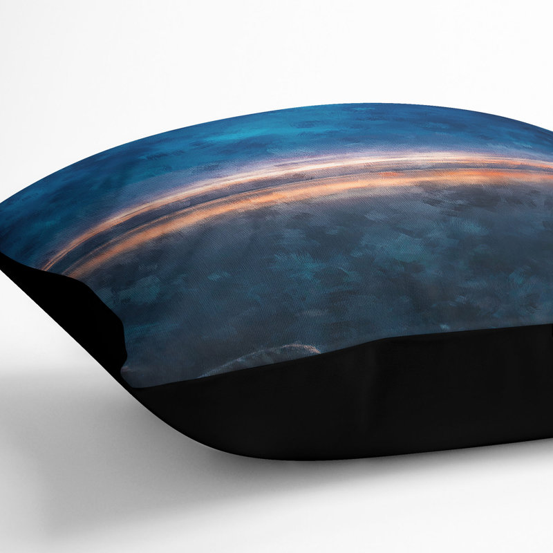 Horizon on the Beach Painting Cushion with Filling, Black, 55cm H x 55cm W x 20cm D