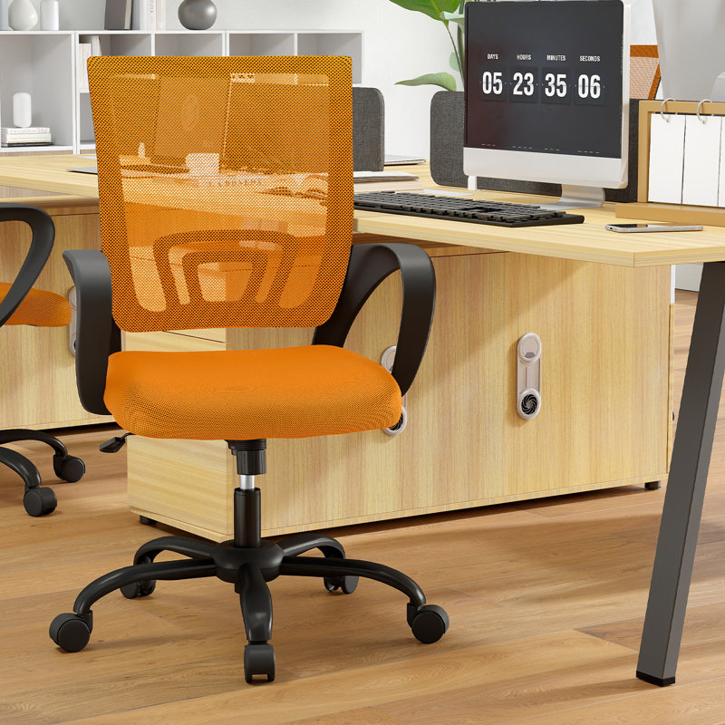 Chaise de bureau en filet, Orange