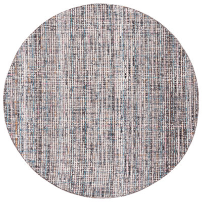 Abstract Hand Tufted Wool/Cotton Rug in Brown/Gray