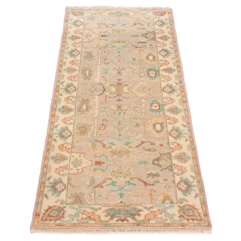 Tapis moderne gris clair Oushak 2 pi 11 po x 7 pi 9 po