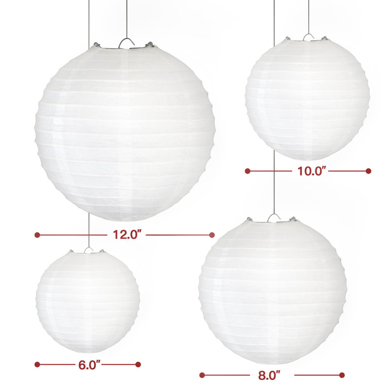 White Paper Lanterns Great Home, Party & Wedding Decorations (Set of 10), 10" H x 10" W x 2" D