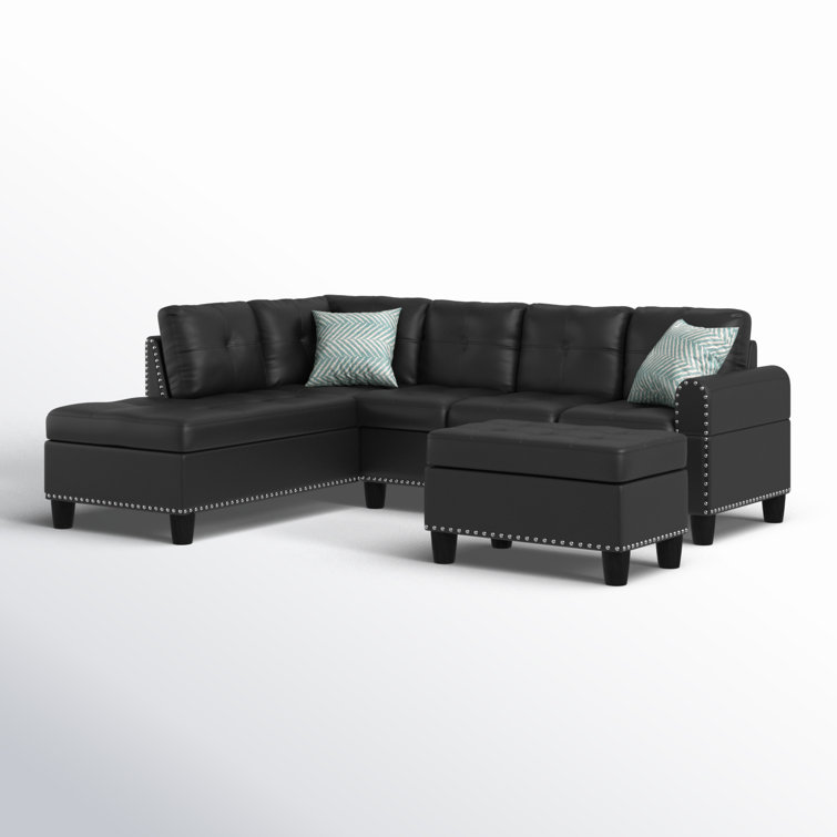 Alger 97" Wide Left Hand Facing Sofa & Chaise with Ottoman