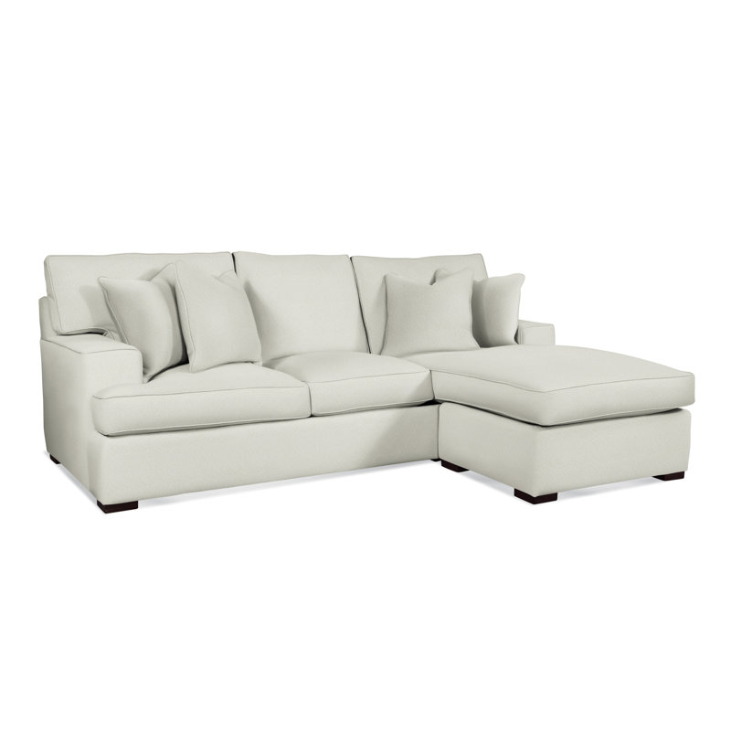 Bridgetown 97" Wide Reversible Sofa & Chaise with Ottoman, Eggshell Crypton Performance; 0884-93, Java Finish