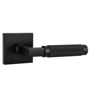 Soho Solid Brass Matte Black Door Lever with Knurled Handle