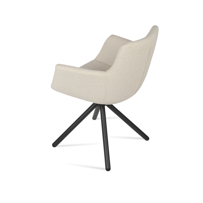Fauteuil rotatif Bottega, Noir, Blanc cassé