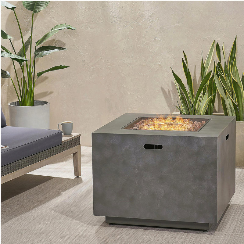Foyer carré en fer - 50 000 BTU, Gris Pierre