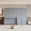 Grand lit escamotable mural avec placard, gris