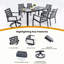 Ensemble de salle à manger 7 pièces pour terrasse, table rectangulaire avec six chaises de jardin