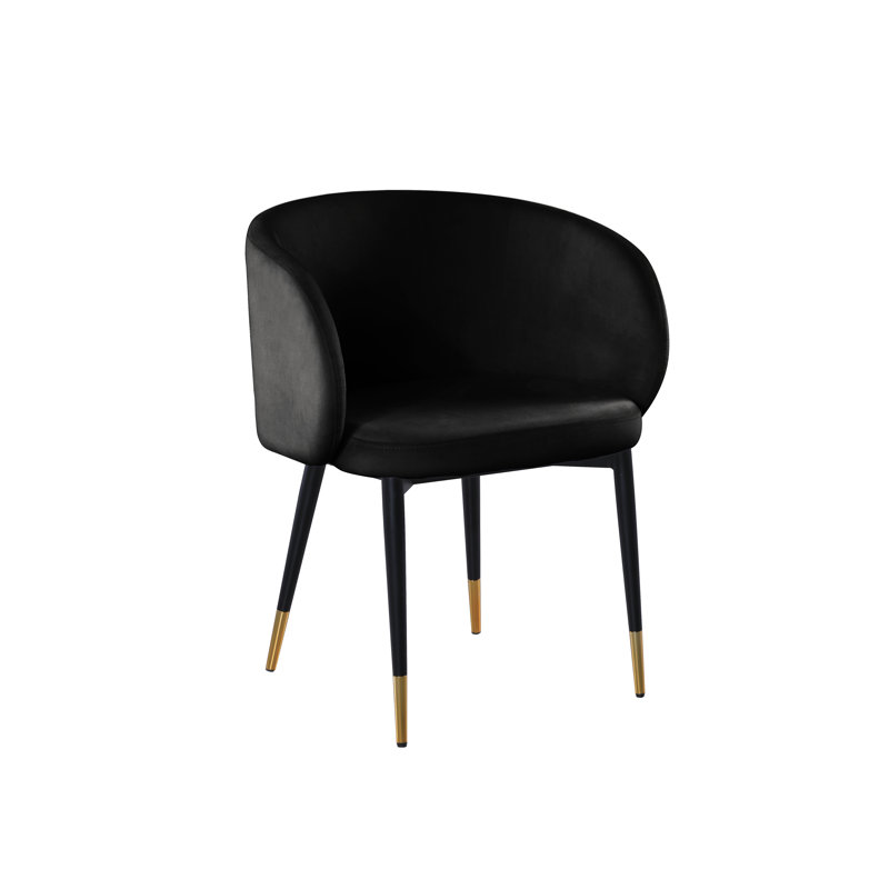  Joelan 18" H Velvet Upholstered Side Chair , Black