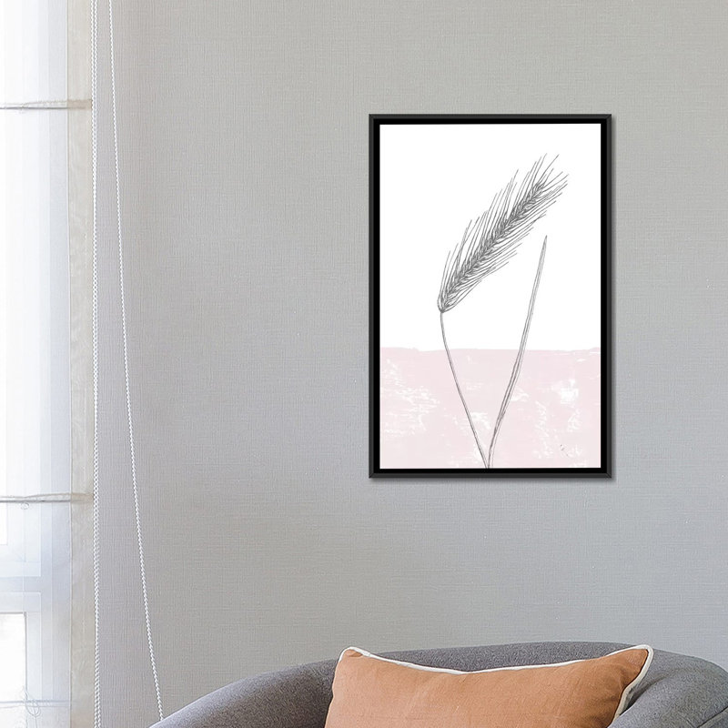 « seigle », reproduction d’impression sur toile, H 26 po x l 18 po x P 1,5 po, Toile avec cadre noir, Pas de tapis