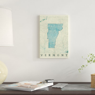 « vermont map », impression sur toile