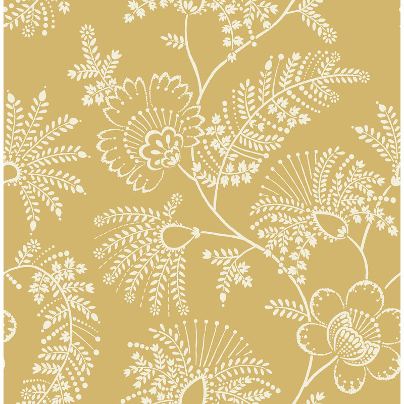 Auna Floral Wallpaper Roll, Yellow