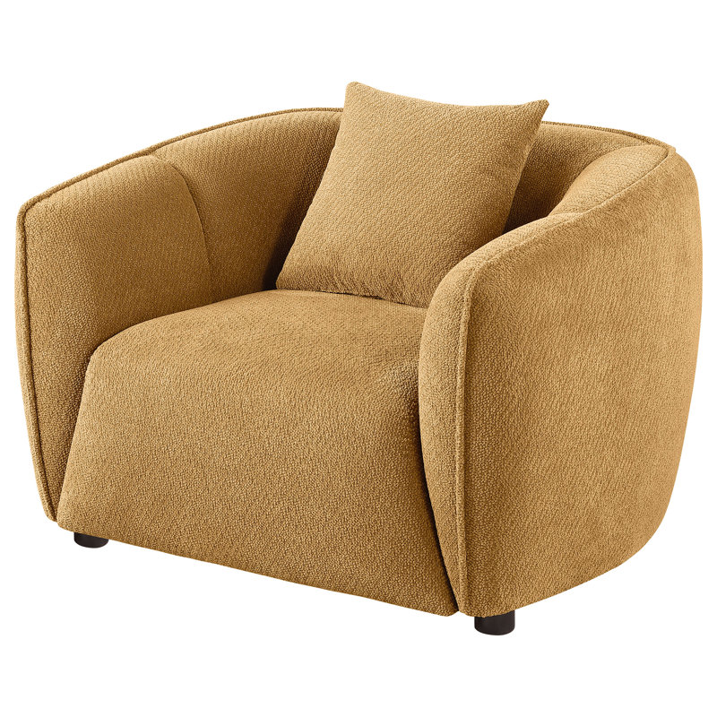 Chaise d'appoint rembourrée Wilta jaune moutarde, Jaune moutarde
