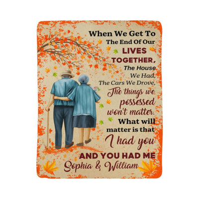Personalized Couple Sherpa Blanket with Custom Names