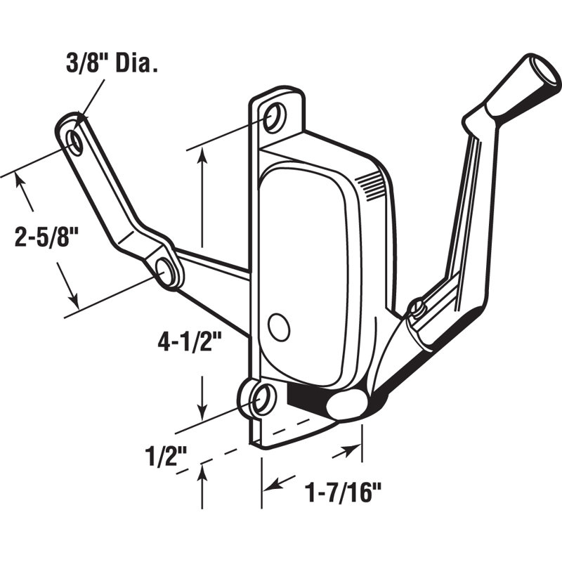 Awning Window Operator, Left Hand, Grey-Coloured Enamel Finish