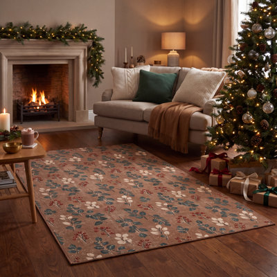 Tapis Parapet à motif floral orange et vert, antidérapant, à poils courts, pour l'intérieur et l'extérieur, idéal pour les animaux domestiques, salon, chambre, salle à manger, entrée, couloir, bureau, tapis d'hiver, décoration saisonnière, confortable toute l'année, marron rouille, pour cuisine, zones de passage intense, facile à nettoyer, imprimé, ultra doux et lavable.