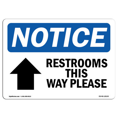 «Restroom This Way Veuillez monter»
