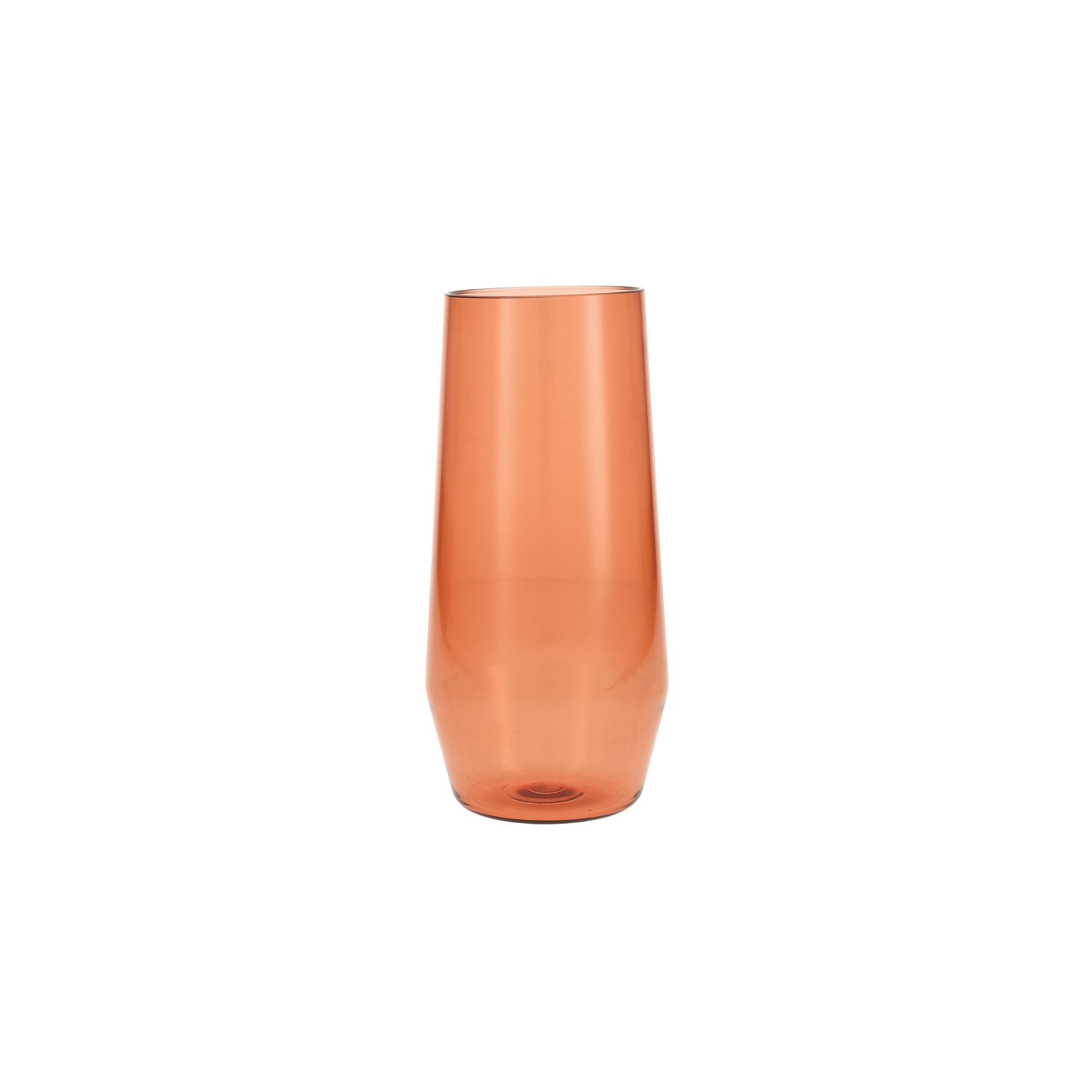 Fortessa Sole Outdoor Shatter Resistant BPA Free Premium Copolyester Plastic Drinkware 6 Pack, Terra Cotta Orange, Stemless Wine Glass