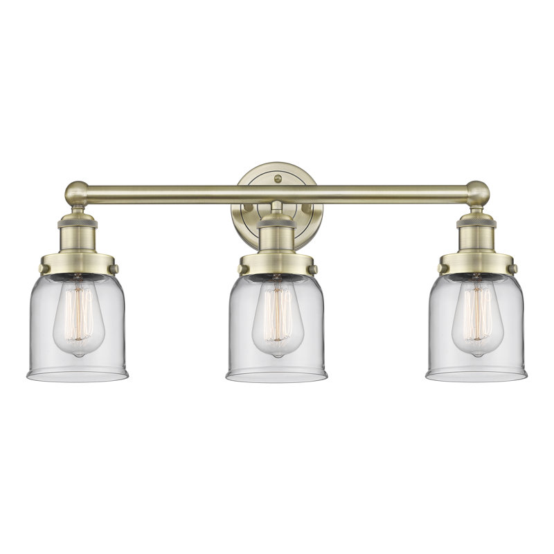 Éclairage de salle de bain à intensité variable à 3 lumières Armoni, Transparent, Laiton antique