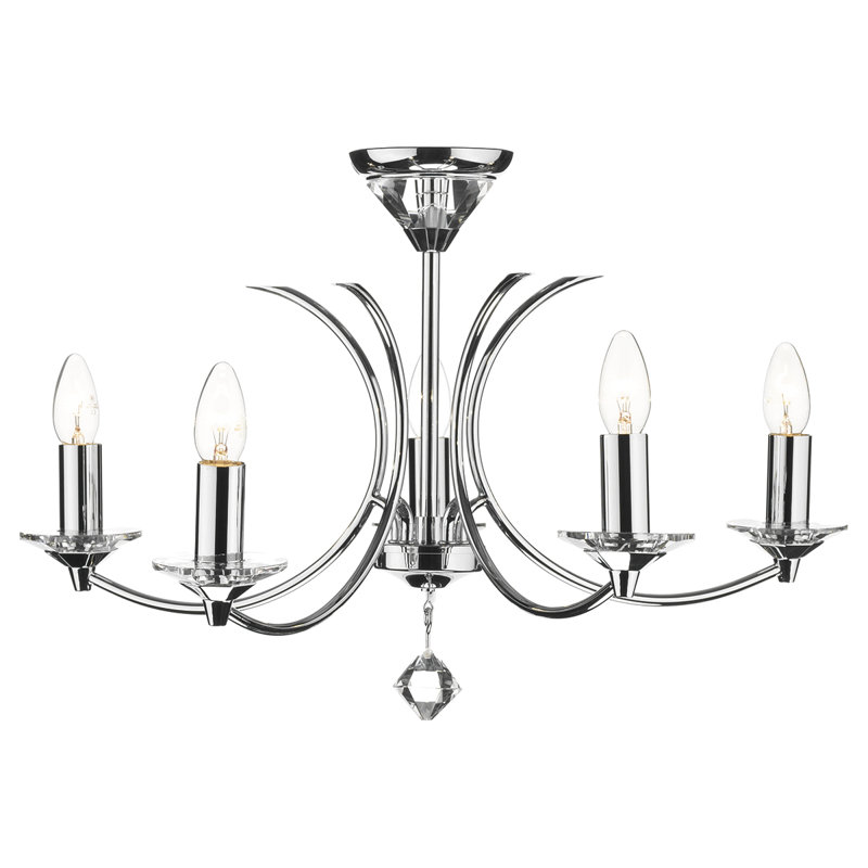 Ackermann 5 - Light Chandelier, Polished Chrome