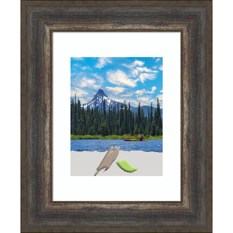 Claritha Picture Frame with Mat, Brown, 11" x 14"