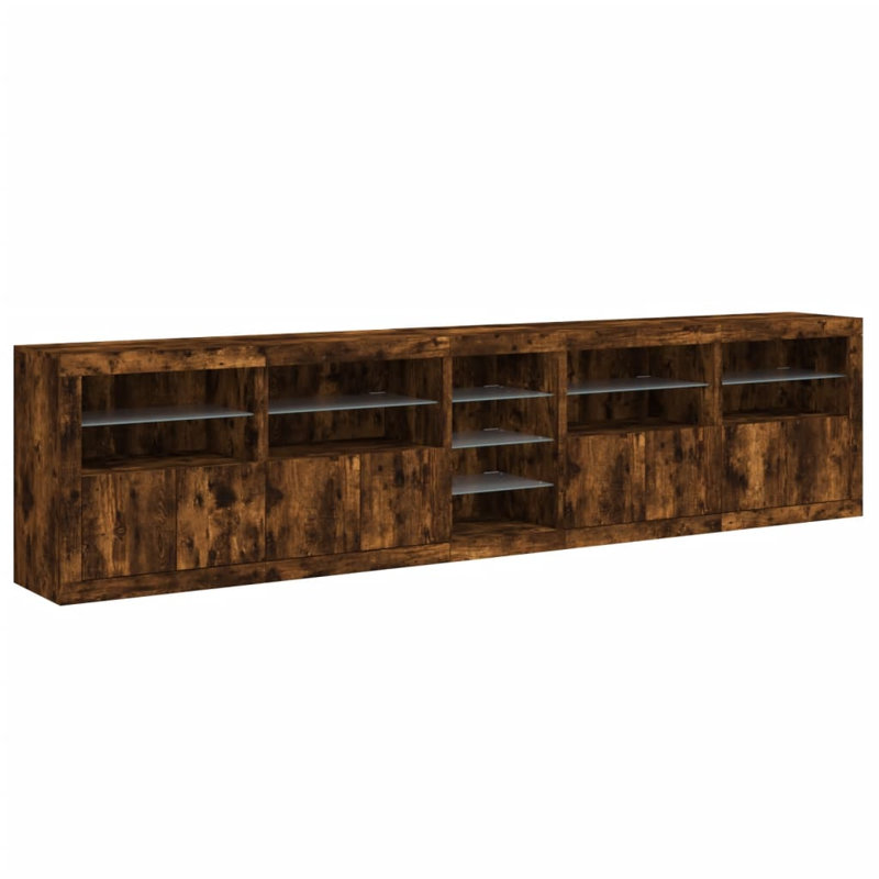 Mashari 283cm Sideboard, Smoked Oak