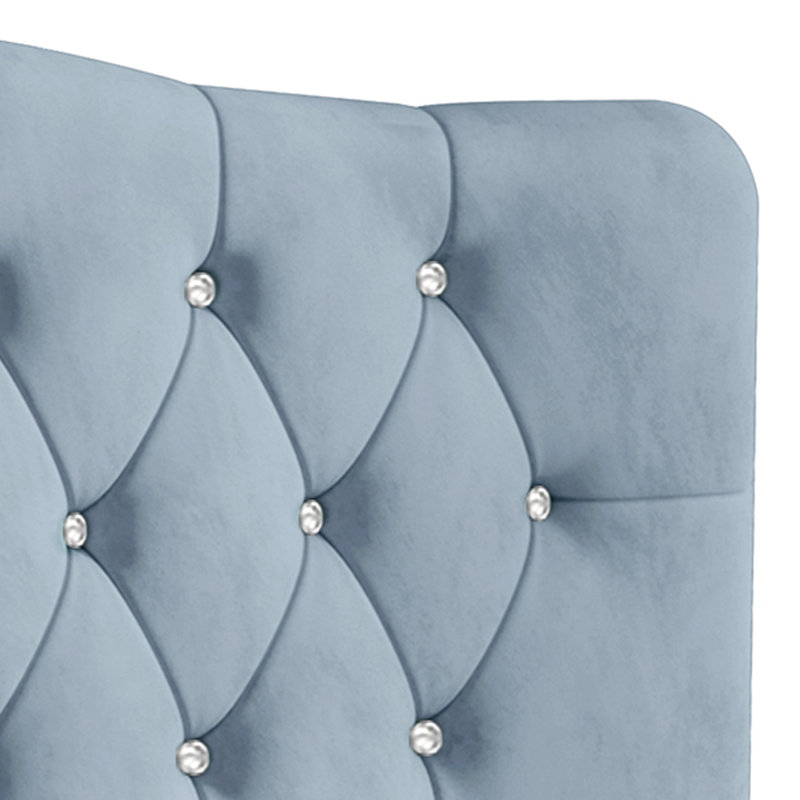 Tête de lit tapissier Dvante, Complète, Bleu pastel