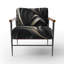 Fauteuil d'appoint rembourré abstrait noir foncé Elegance-264214270