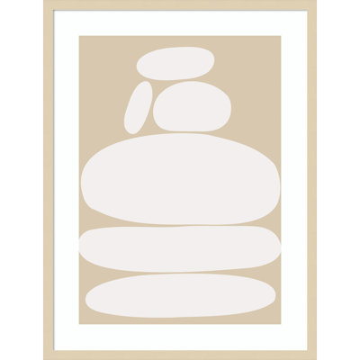 Zen River Rocks Neutral Print